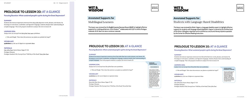 Prologue Sample and Annotated Lessons